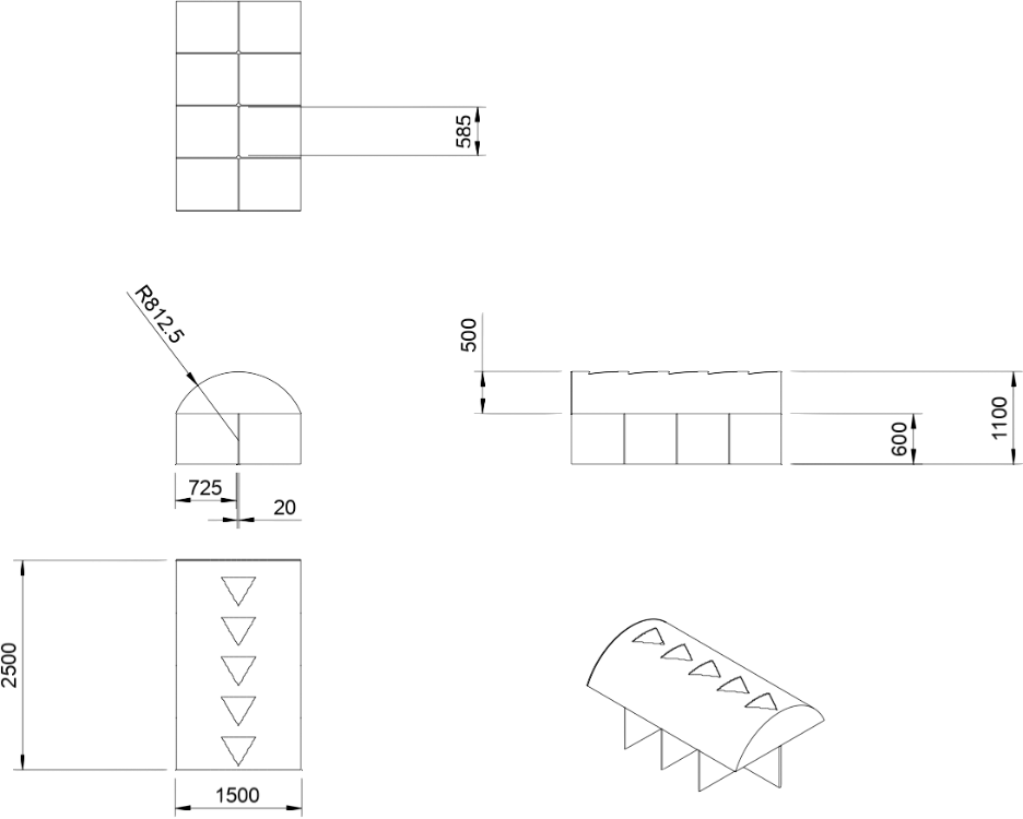 Dimensions of one component of the SPT System; approximate weight: 35kg. Fig 7