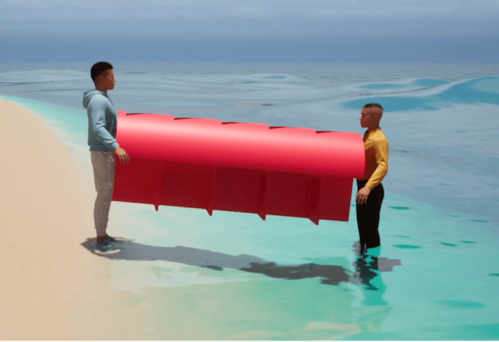 Simulation of workers manually installing SPT System. Fig 4